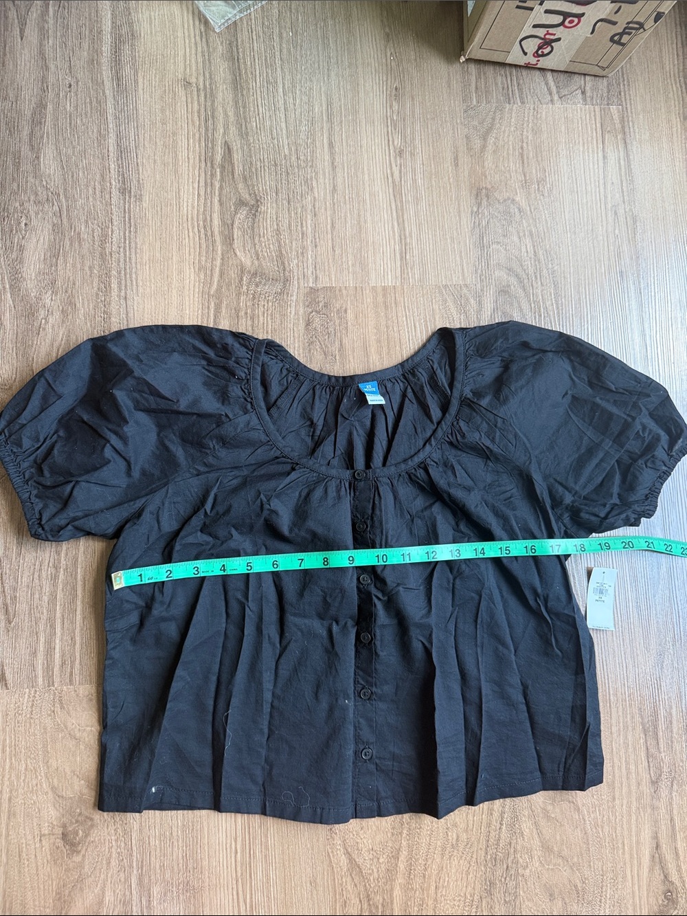 NWT Old Navy Airy Button Down Top XS Petite Black